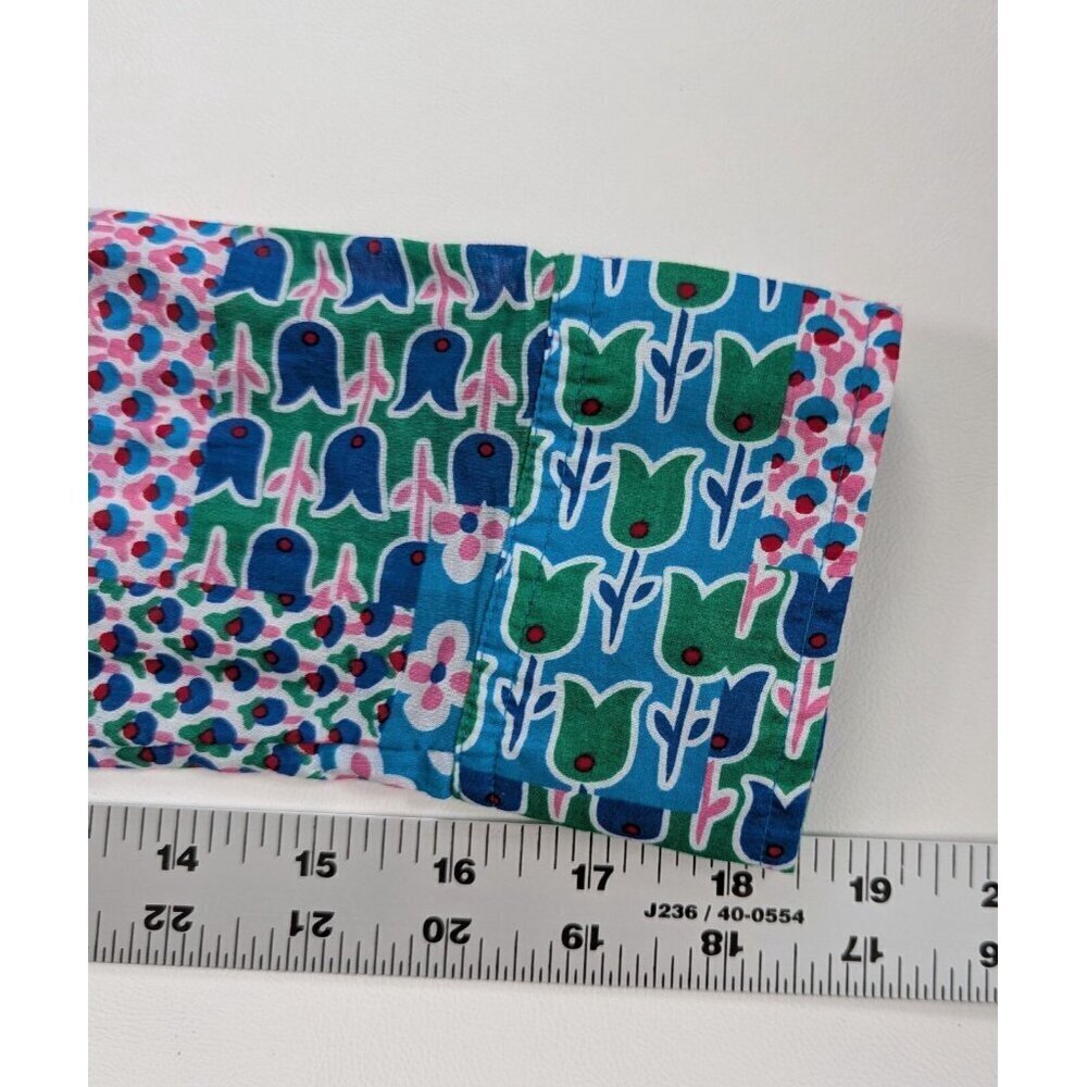 Talbots Tulip Patchwork Button Down Cotton Shirt … - image 8